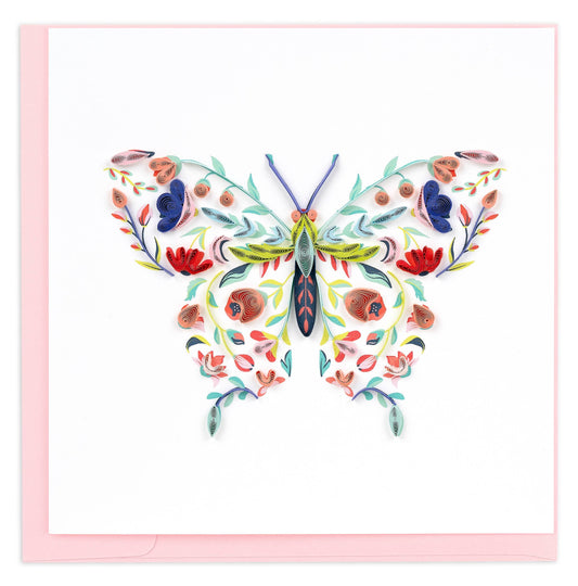 Quilled Floral Butterfly Greeting Card