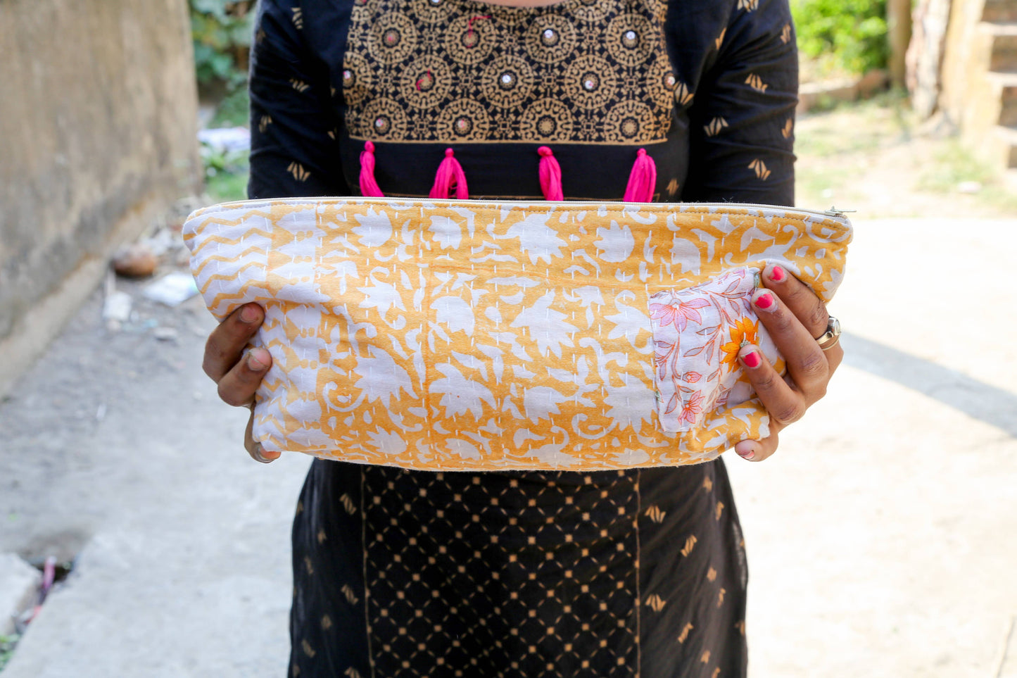 Kantha Cosmetic Bag | Extra Large