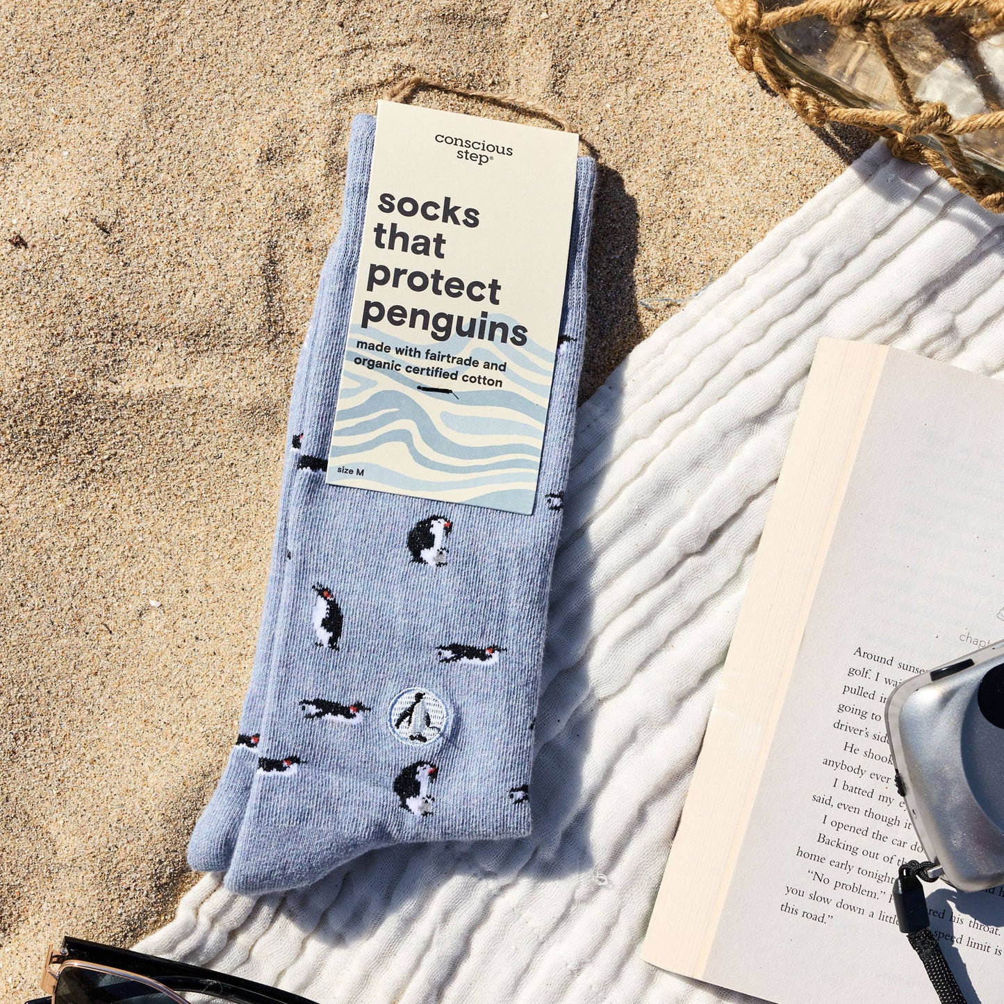 Socks that Protect Penguins (Blue Penguins): Medium