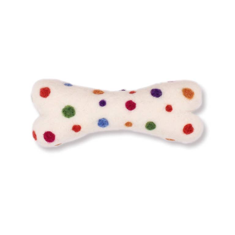 Eco Wool Dog Bones/Toys: Polka Dot & Tie-Dyed (Fair Trade): Tye-Dyed / Large