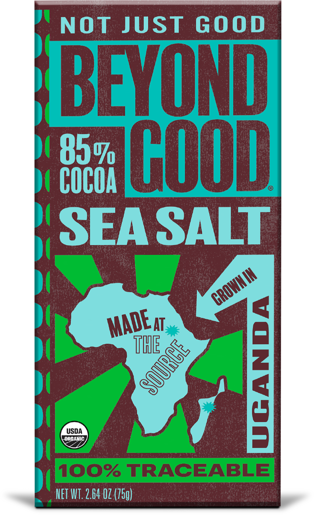 Dark Chocolate Sea Salt 85% Uganda Chocolate Bar