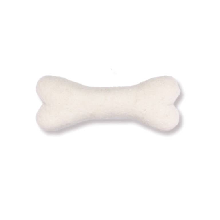 Eco Wool Dog Bones/Toys: Brown, Gray, White (Fair Trade): Light Grey / Small