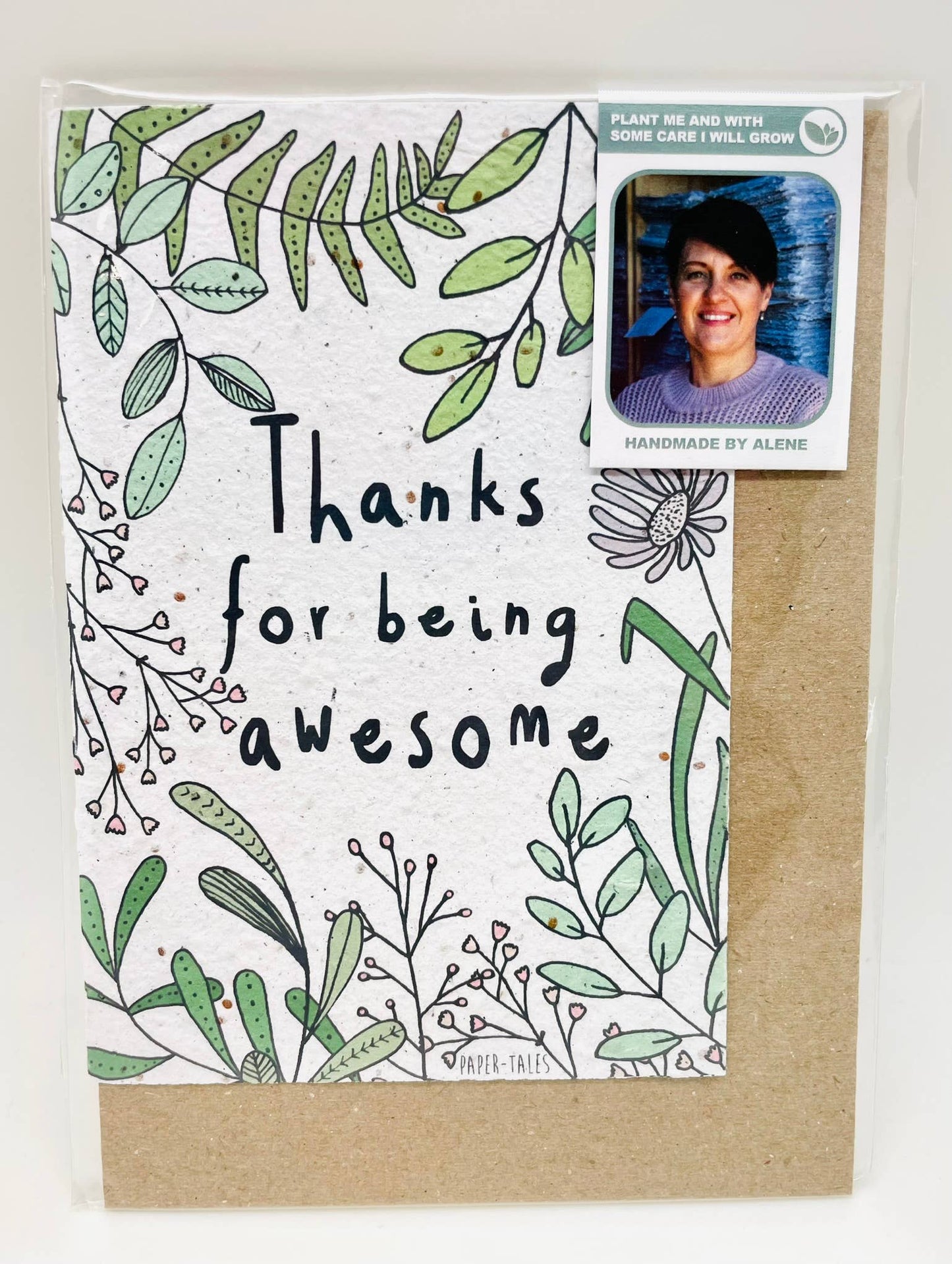 Growing Paper greeting card - Green Thanks: Green Thanks / Paper Band