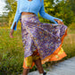Sari Wrap Skirt: Cool Tones / Maxi / 02-12