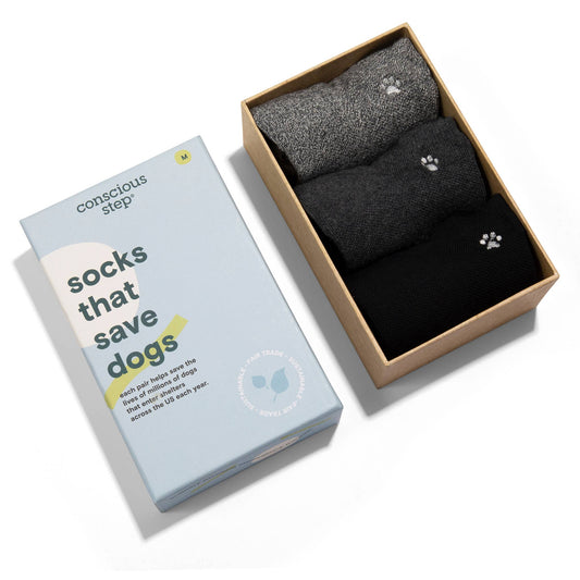 Boxed Set Ankle Socks that Save Dogs: Medium