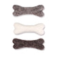Eco Wool Dog Bones/Toys: Brown, Gray, White (Fair Trade): Light Grey / Small