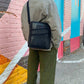 Recycled Rubber Crossbody Bag w Diagonal Front Pockets
