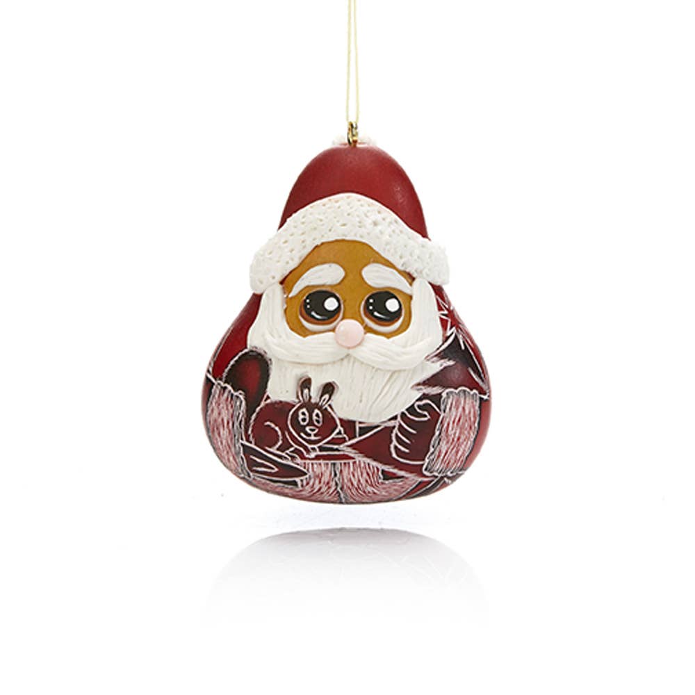 Jolly Santa Gourd Christmas Ornament
