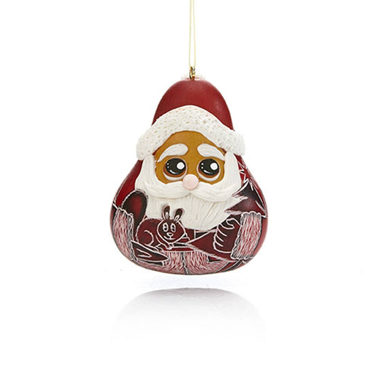 Jolly Santa Gourd Christmas Ornament