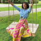 Sari Wrap Skirt: Cool Tones / Maxi / 02-12