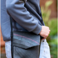 Handcrafted Rubber Crossbody Flap Bag w Removable Strap