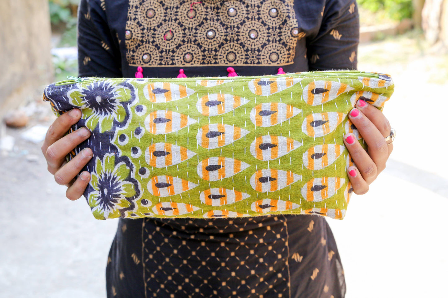 Kantha Cosmetic Bag | Extra Large