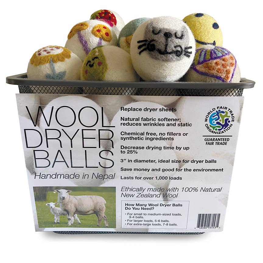 Birds: Eco Wool Dryer Balls Fair Trade: Red Bird