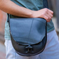 Handcrafted Recycled Rubber Crossbody Bag w Removable Strap