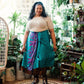 Sari Wrap Skirt: Cool Tones / Maxi / 02-12