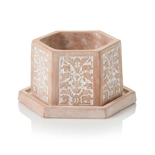 Geo Elephant Terracotta Planter