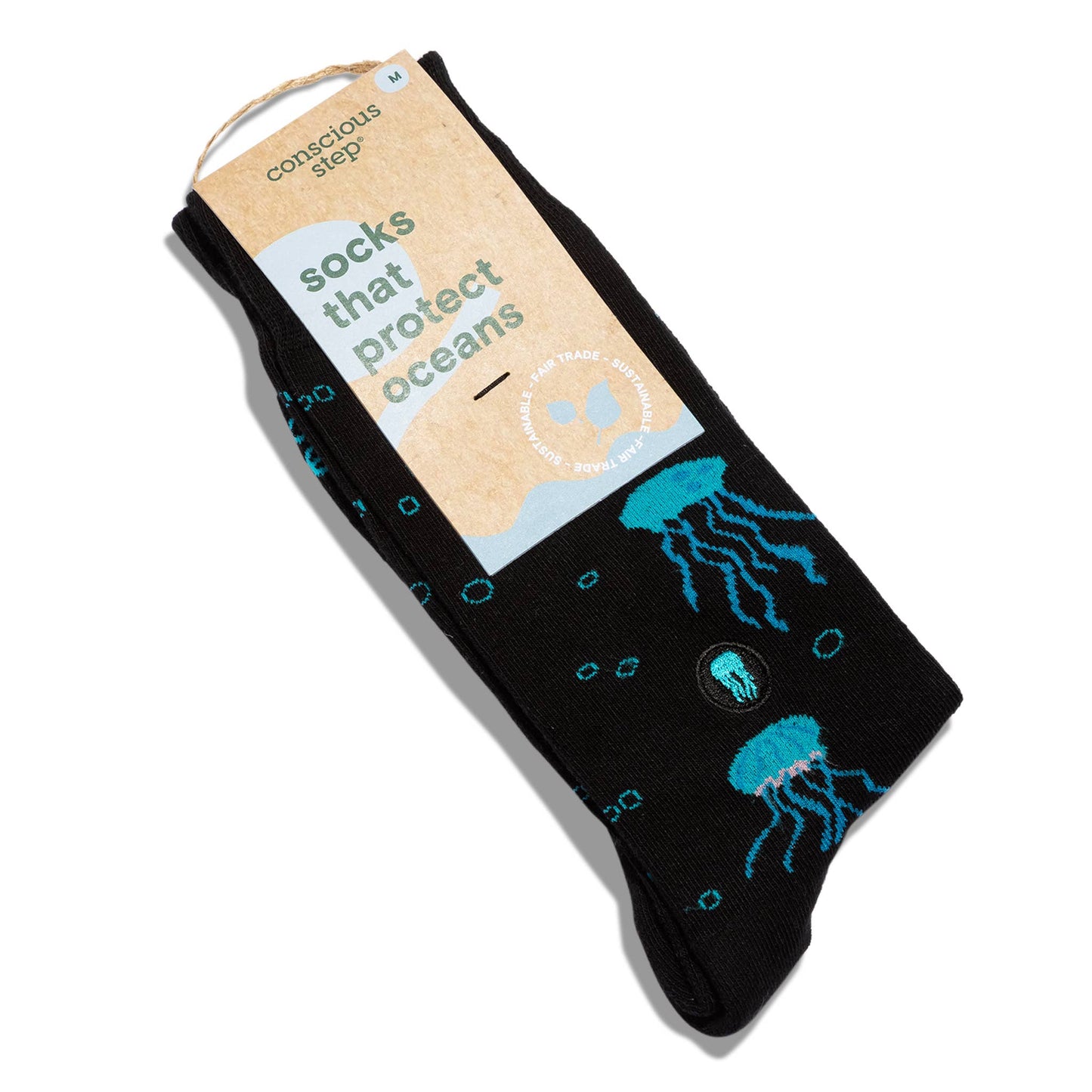 Socks that Protect Oceans (Black Jellyfish): Small