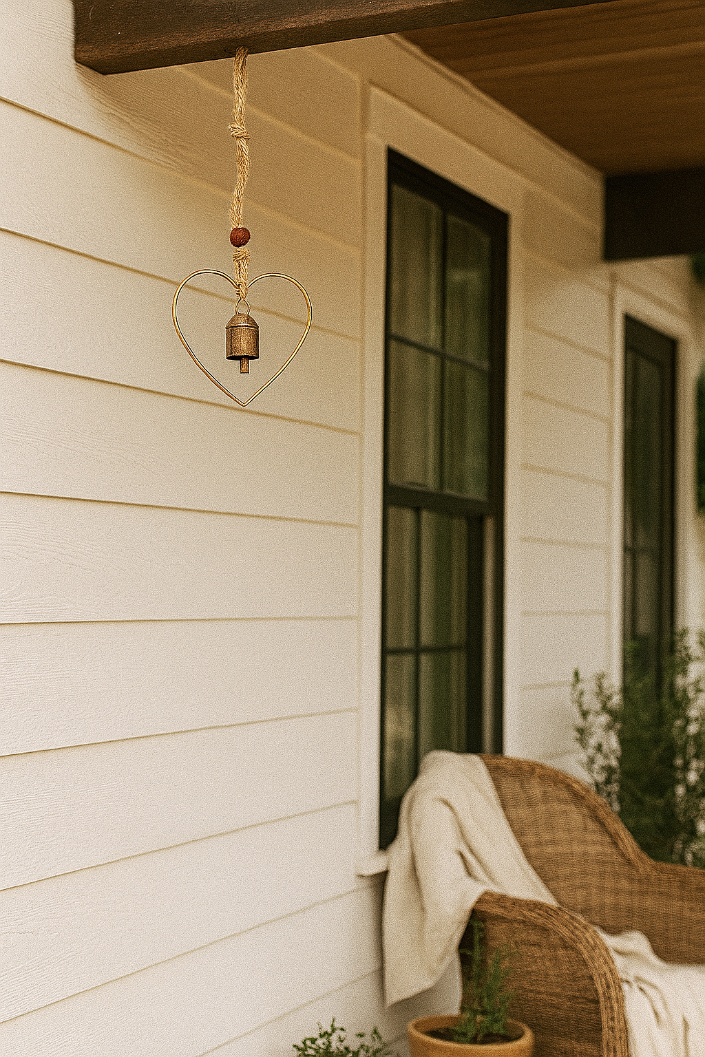 Air Element Heart Bell Wind Chime - Fair Trade Garden