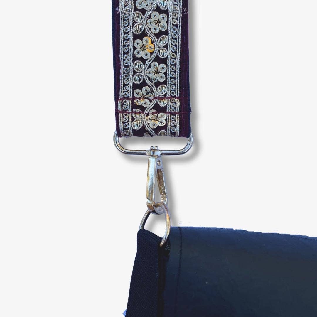 Handcrafted Recycled Rubber Crossbody Bag w Removable Strap