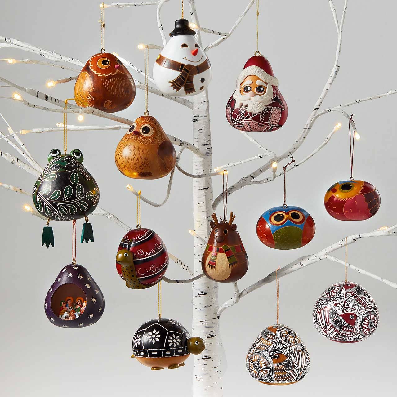 Jolly Santa Gourd Christmas Ornament