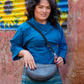 Handcrafted Recycled Rubber Crossbody Bag w Removable Strap