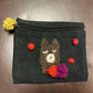 Upcycled Denim and Hand-spun Wool Llama Coin-purse