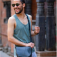 Handcrafted Recycled Rubber Crossbody Bag w Removable Strap