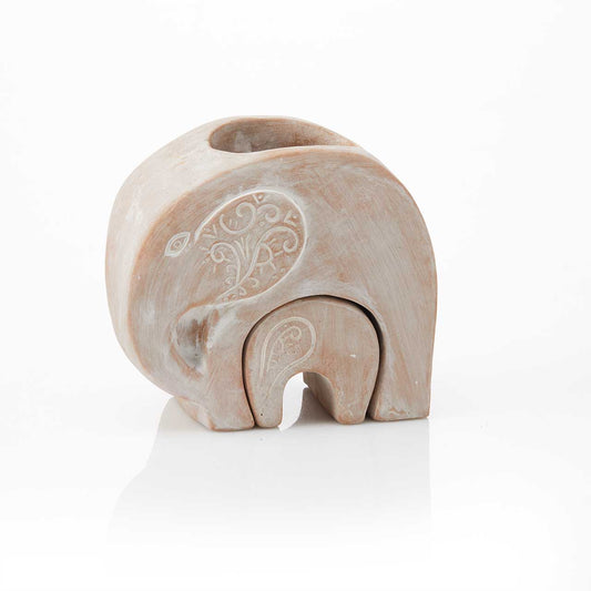 Elephant Family Terracotta Planters - Set of 2