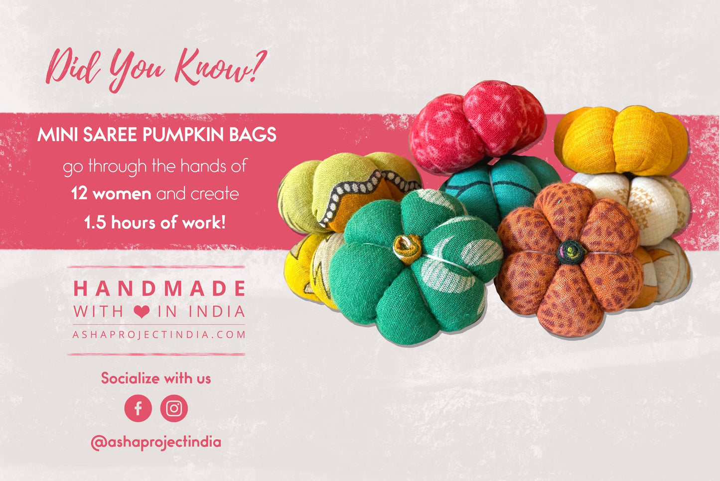 Mini Saree Pumpkin Bag