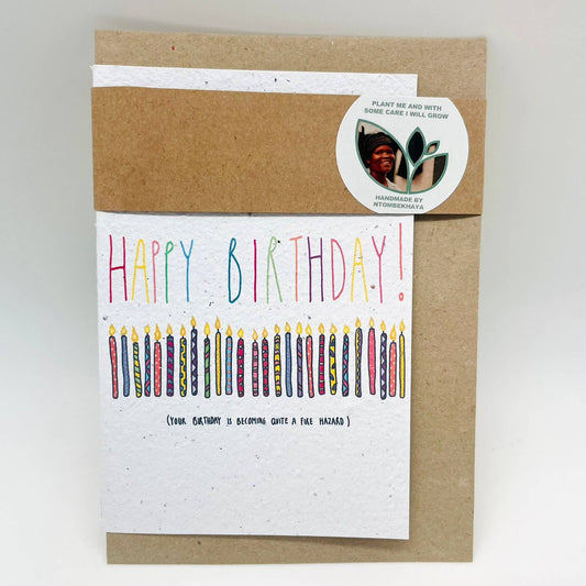 Growing Paper greeting card - Birthday Fire Hazard: Paper Band