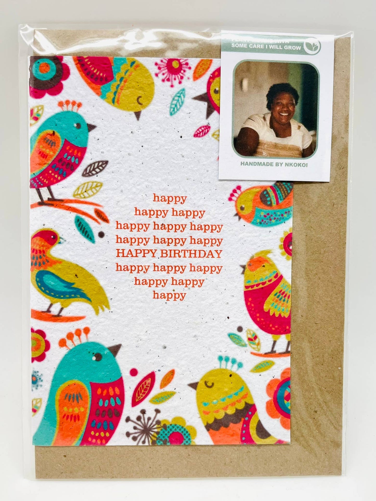 Growing Paper greeting card - Birthday Birds: Paper Band