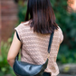 Handcrafted Recycled Rubber Crossbody Bag w Removable Strap