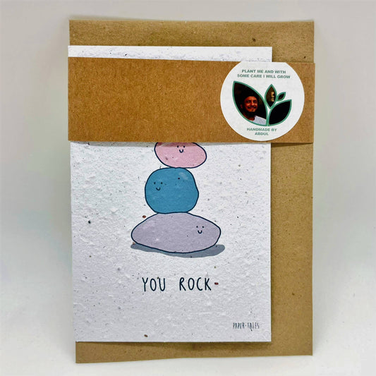 Growing Paper greeting card - You Rock: Paper Band