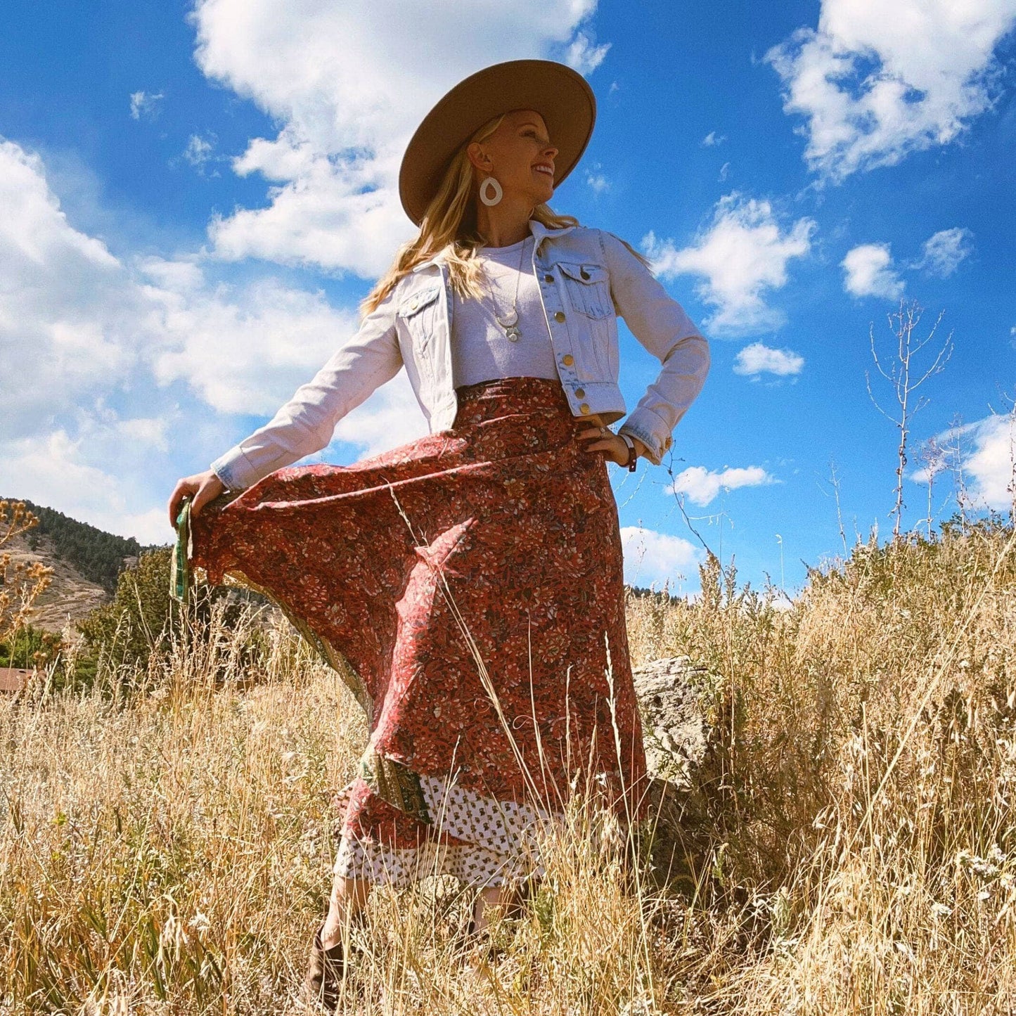 Sari Wrap Skirt: Cool Tones / Maxi / 02-12