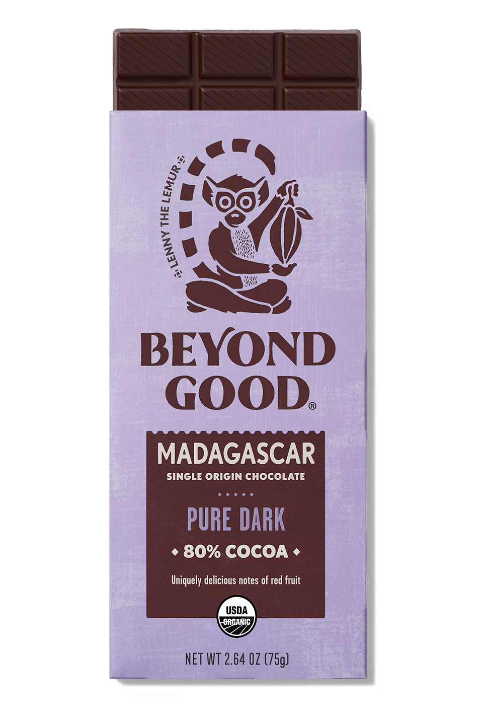 Fair Trade Organic 80% Pure Dark Chocolate Bar