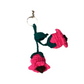 Double flower crochet keychain