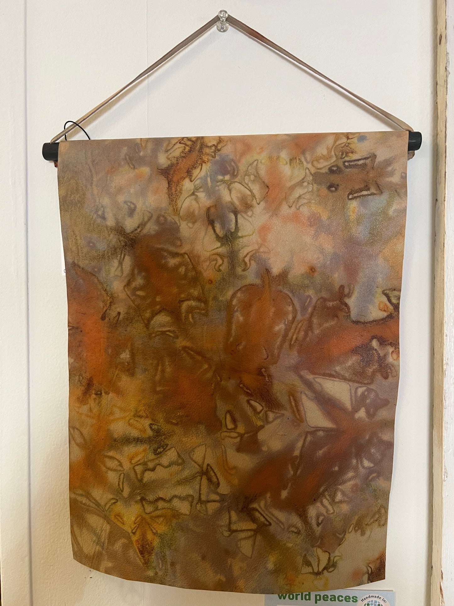 Hand dyed leather wall hanging