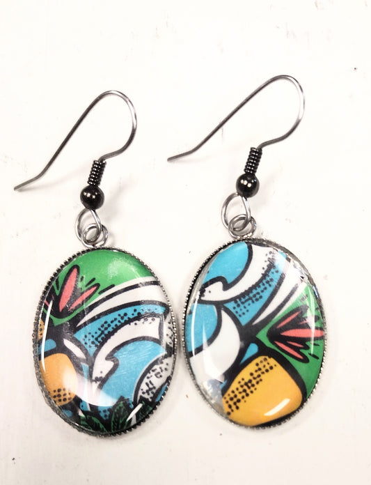 Upcycled Alumnium Can Earrings…Bright Multi
