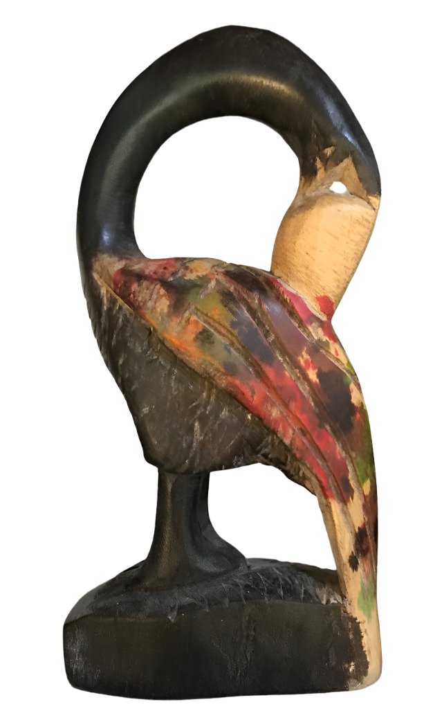 Escultura de madera de pájaro Sankofa hecha a mano (Ghana)