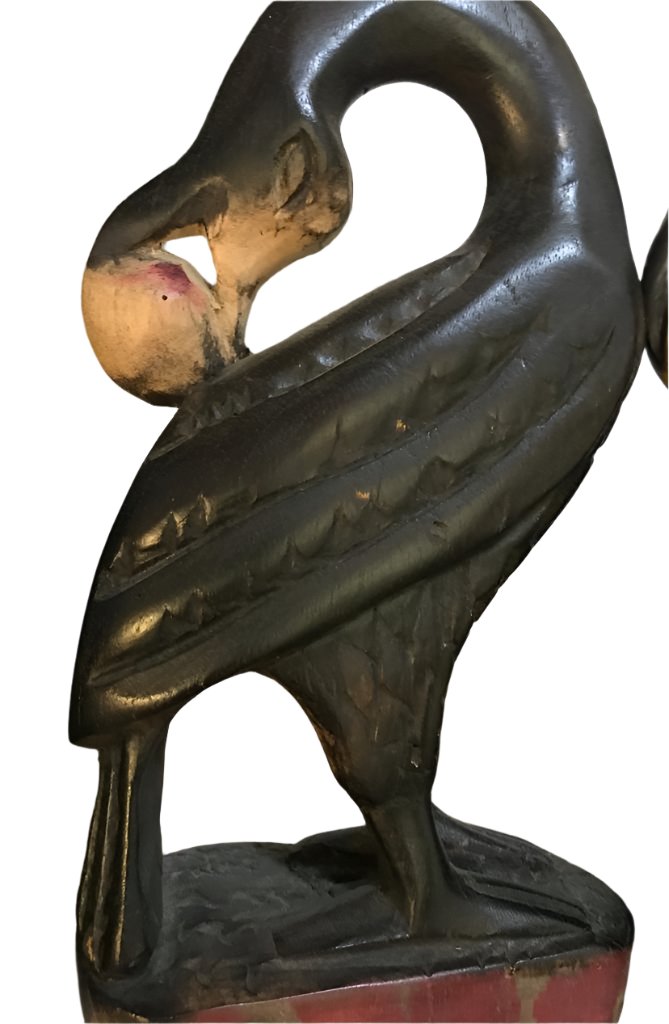 Escultura de madera de pájaro Sankofa hecha a mano (Ghana)