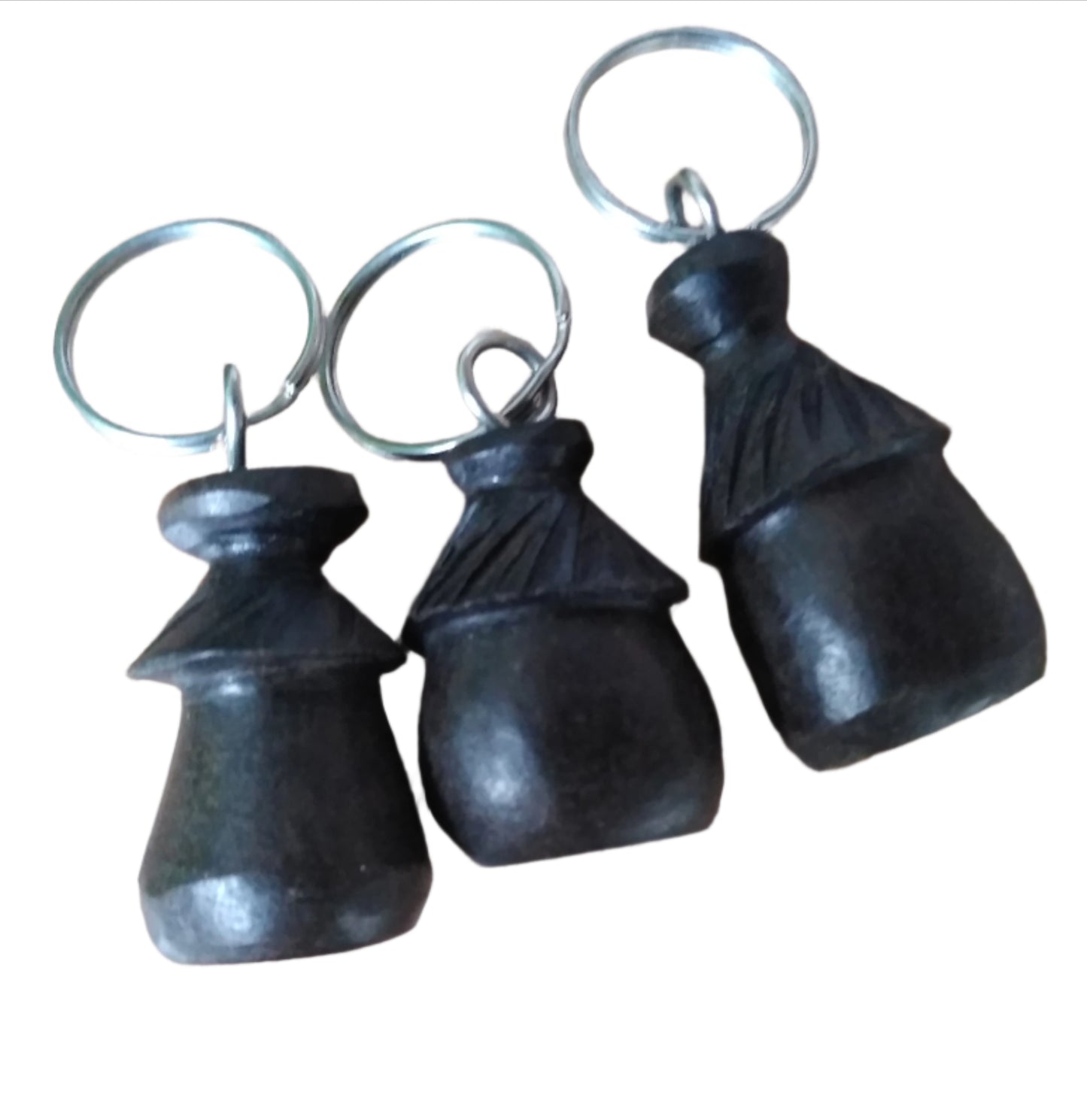 African Village Hut Wooden Keychain