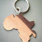 African Map Wooden Keychain