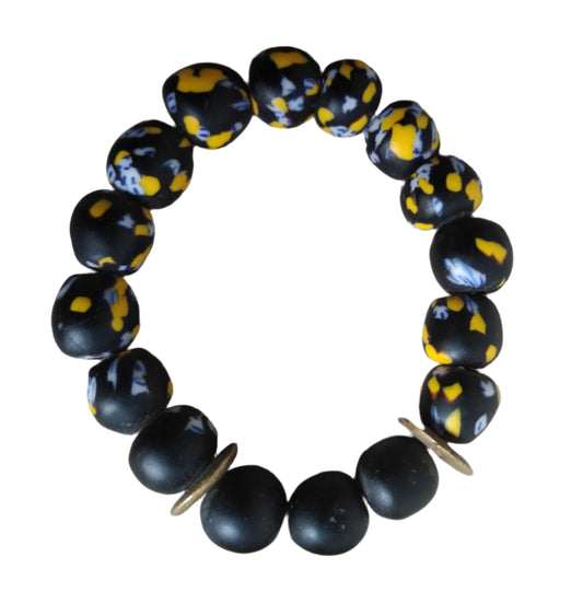 Ebony Sunshine Bracelet: African Beaded Bracelet