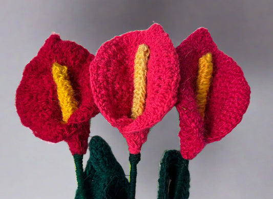 Crochet Calla Lily, Hand Made Knitted Calla Lily