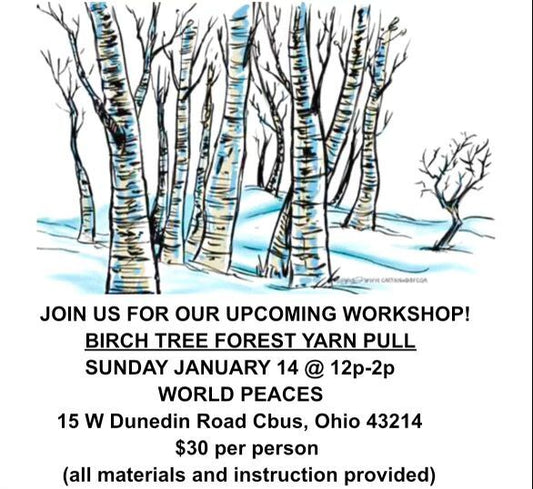 Birch Tree Forest Yarn Pull Painting Workshop with Ryan Hudson
