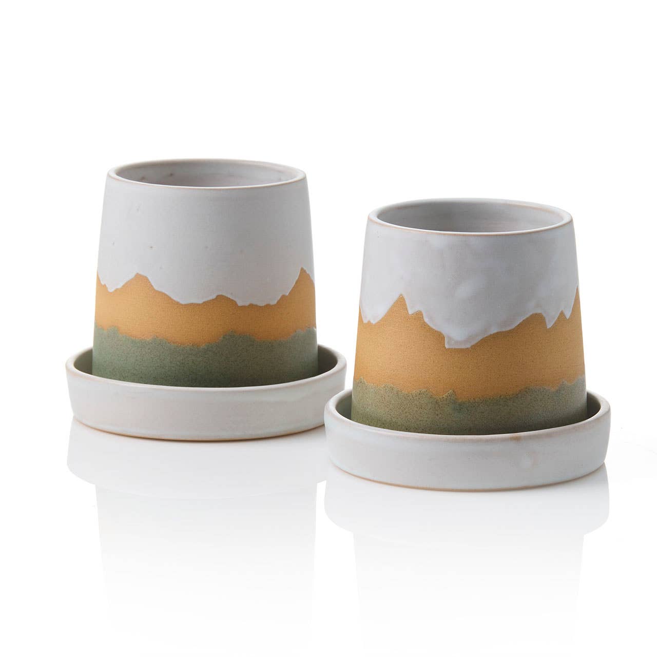Evergreen Mountain Pass Ceramic Planters - Set of 2