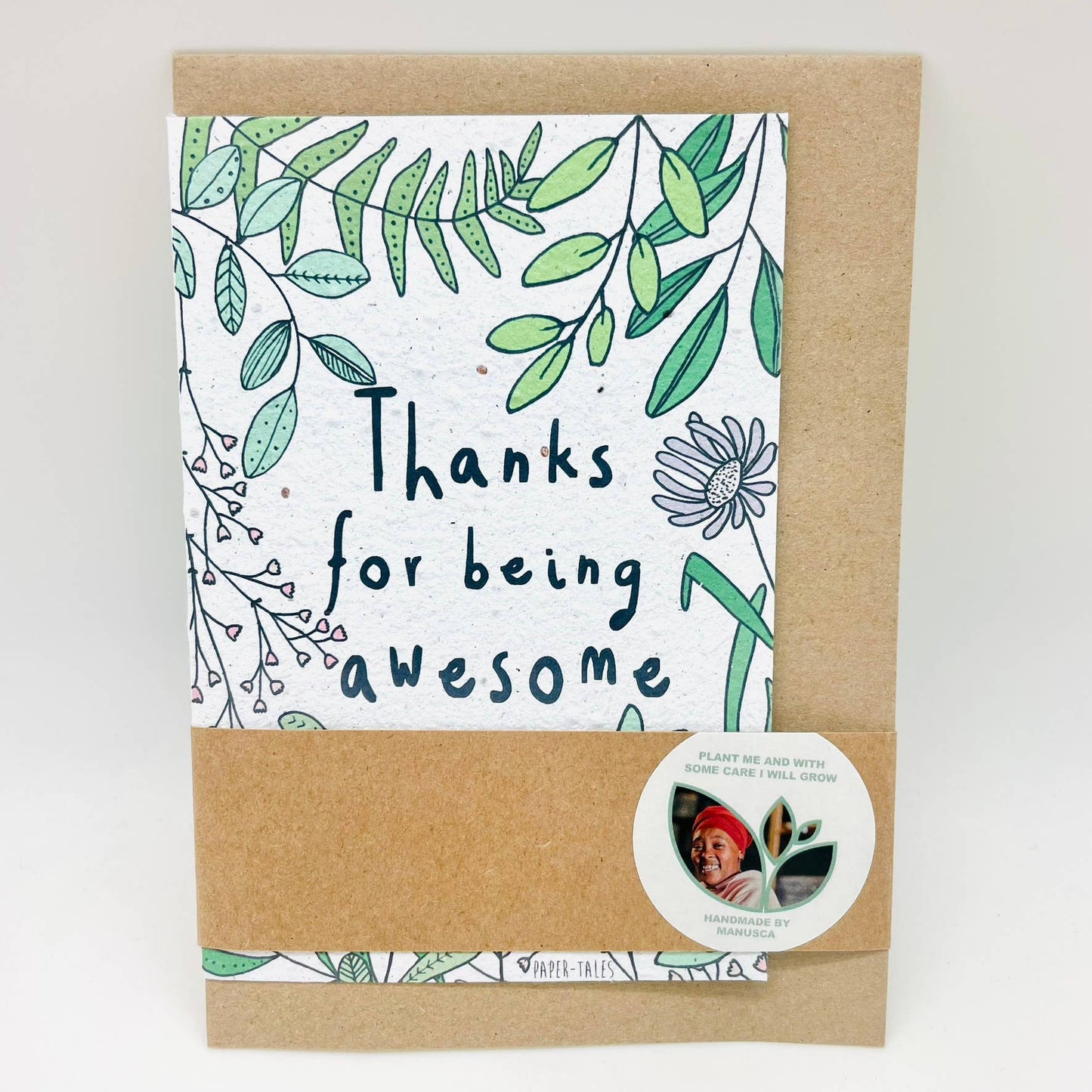 Growing Paper greeting card - Green Thanks: Green Thanks / Paper Band