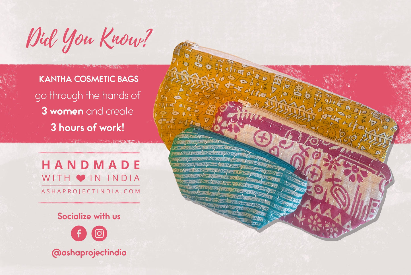 Kantha Cosmetic Bag | Large