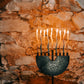 Engraved Iron Menorah