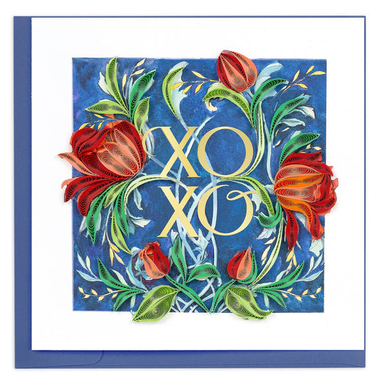 Quilled XOXO Roses Greeting Card